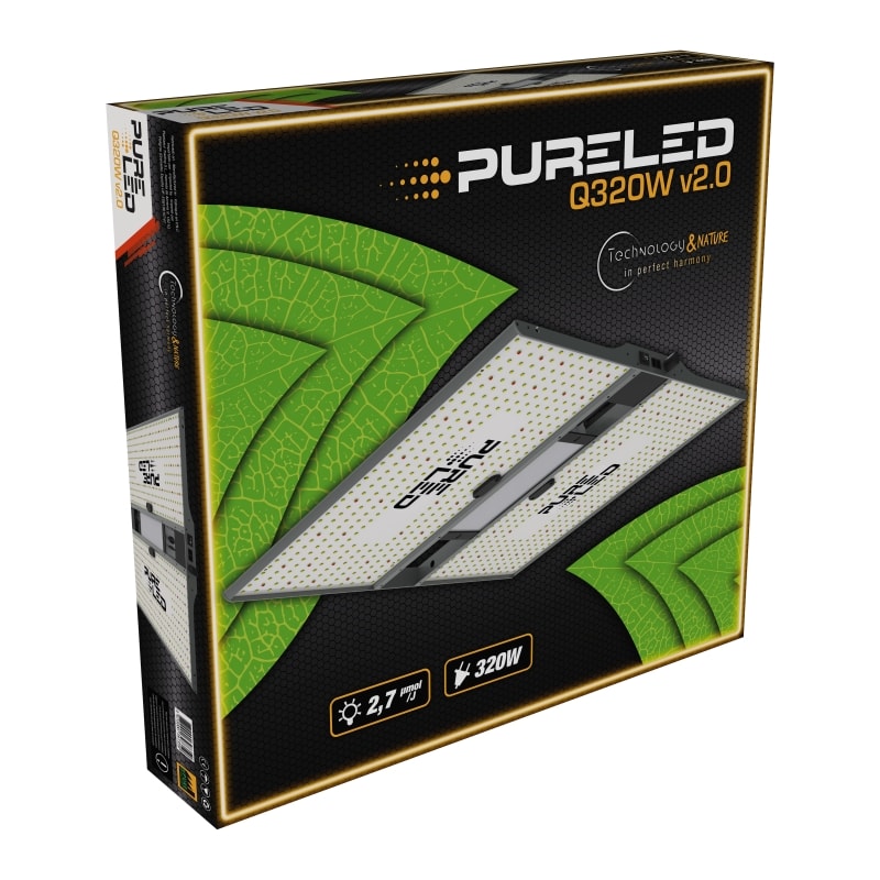 LED Grow Lampe PureLED Q-Serie 2.0 für Indoor Pflanzenzucht mit Vollspektrum Licht und dimmbarer Steuerung