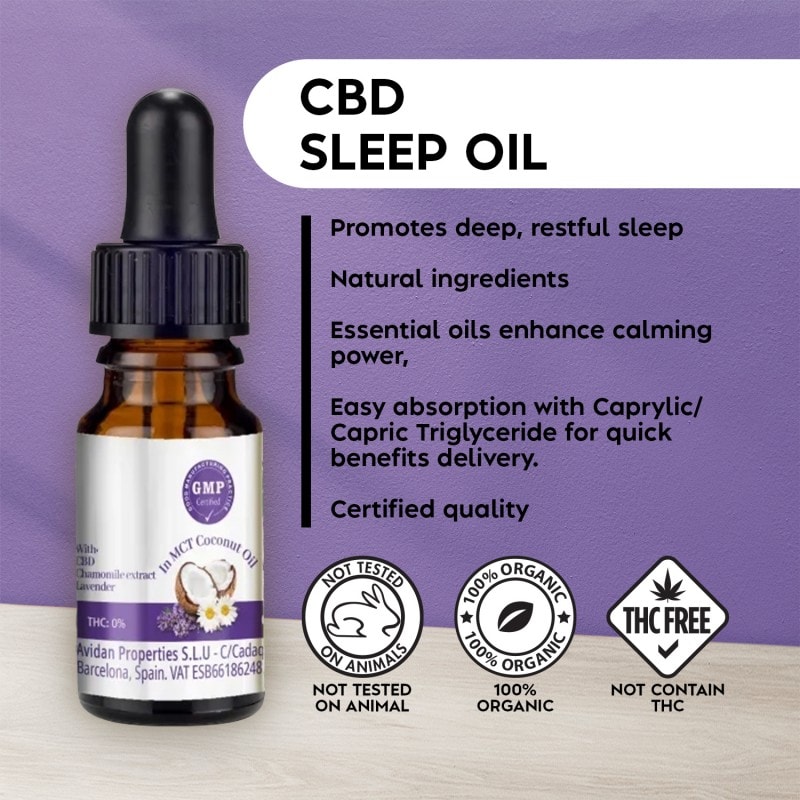 35% CBD Schlaföl 10ml mit MCT-Kokosöl & ätherischen Ölen