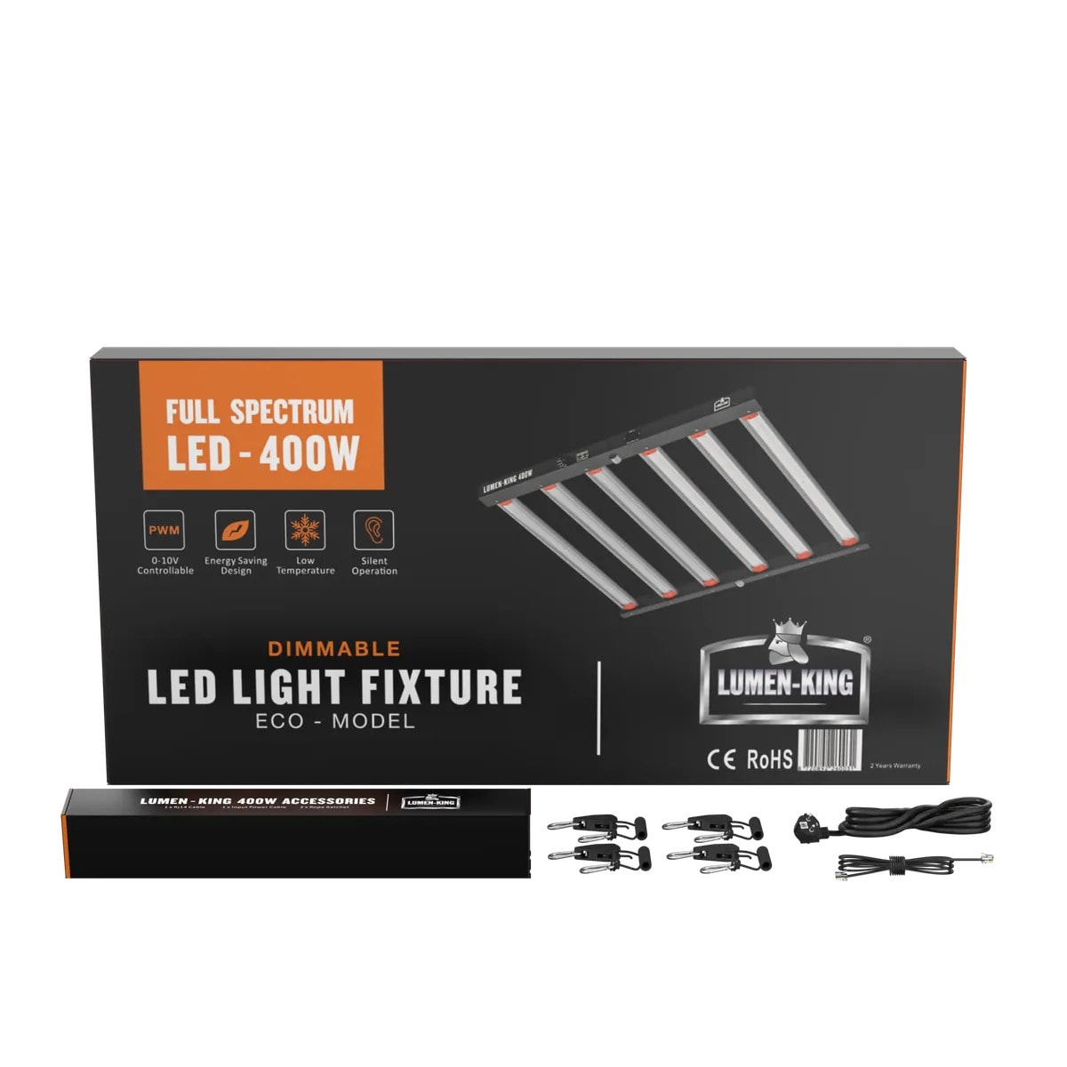 Lumen-King® 400W LED Grow Lampe mit dimmbarem Vollspektrum, 6 LED-Lichtleisten und 2,7 µmol/J Effizienz