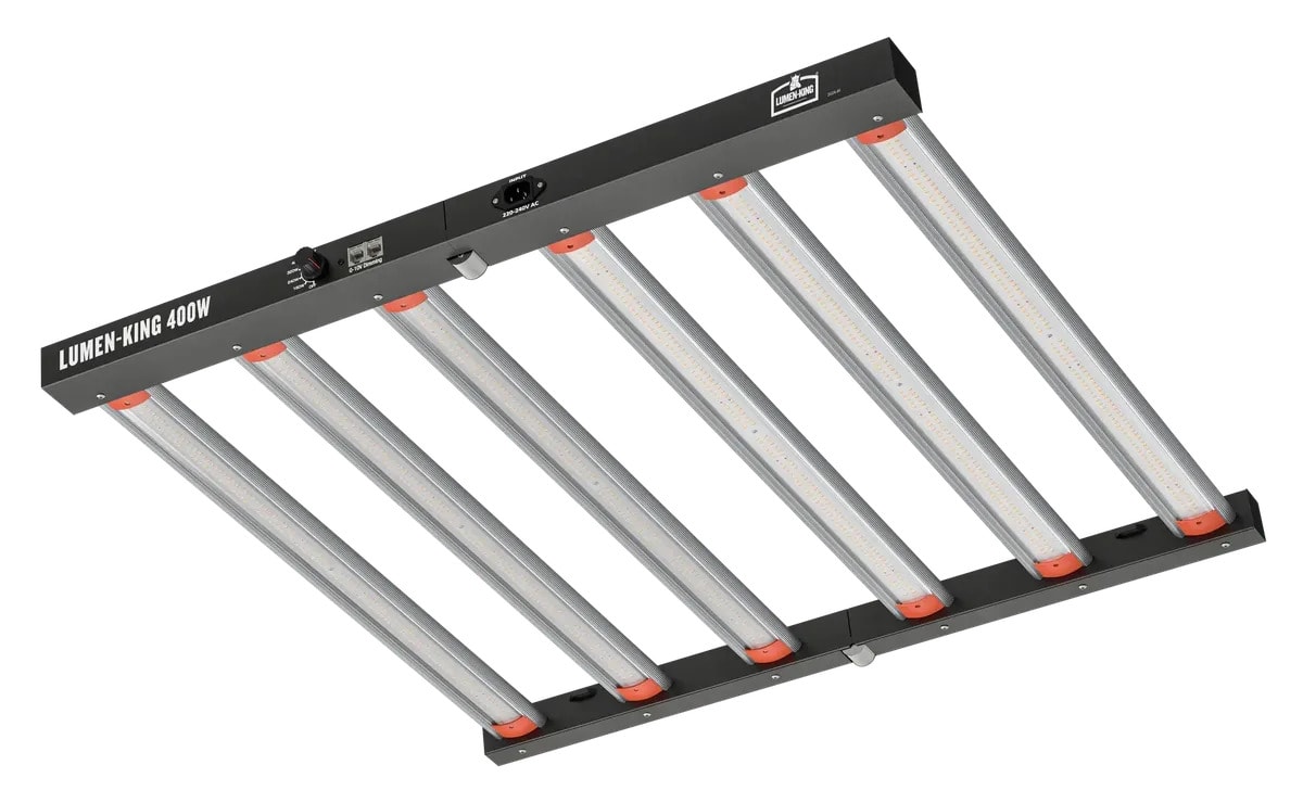 Lumen-King® 400W LED Grow Lampe mit dimmbarem Vollspektrum, 6 LED-Lichtleisten und 2,7 µmol/J Effizienz