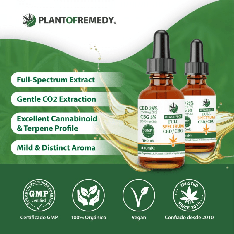 Vollspektrum Cannabis Sativa Öl mit 25% CBD und 5% CBG. Hochwertiges CBD-Öl für Balance und Entspannung – 30ml.