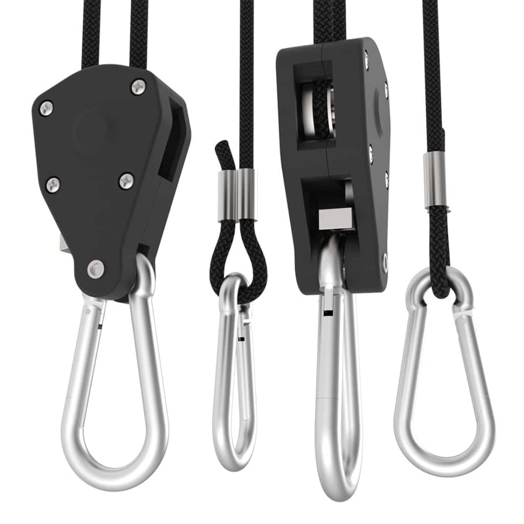 SANlight Light Hanger 2er-Set mit robusten Metallkarabinern zur Aufhängung von SANlight LED-Leuchten, Traglast bis 30 kg pro Hänger.